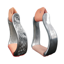 Western aluminum stirrups package Kraft heavy carved Western aluminum stirrup pair of about 1 2 kilos color box