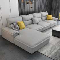 Nordic no-wash technology cloth sofa living room small apartment removable and washable simple modern cotton latex fabric sofa