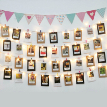 Wall photo album Wall creative photo wall lanyard decoration hanging clip rope net red photo frame wall decoration