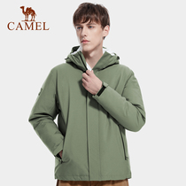Camel outdoor down liner ski suit mens 2021 autumn new windproof waterproof plus velvet fashion mens and womens jackets