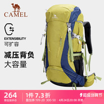 Camel outdoor backpack for men outdoor professional hiking lightweight large capacity double shoulder pack female new mountain climb pack
