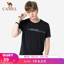 Camel Mens Round Neck Short Sleeve T-shirt Letter New Summer Thin Breathable Casual Loose Sports Half Sleeve Tide Brand