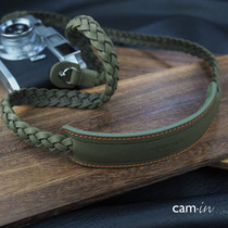 Cam-in retro decompression woven cowhide leather shoulder pad micro single camera strap for Fuji Sony Leica