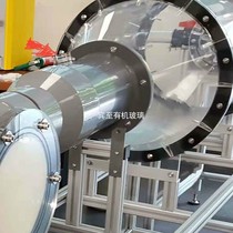 Transparent round tube diameter 360mm acrylic tube back cover perforated valve flange connection plexiglass tube