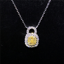  Daimu jewelry yellow diamond heart lock diamond necklace Shanghai physical store to send girlfriend Tanabata gift