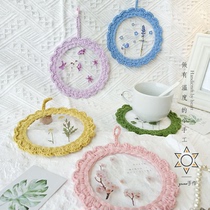 YUNA hand-made DIY wool crocheted material bag homemade household flower series coaster girlfriends creative gift