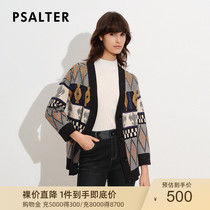 Poetry Chapter Womens Dress 2021 Fall New Retro Jacquard Knit Loose Cardiovert Coat Woman