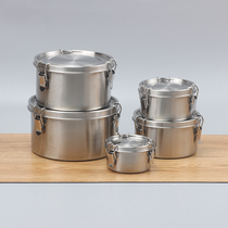 304 stainless steel sealed lunch box Fresh box Sauce box Lunch box Picnic pot Fruit pot round 8~16cm
