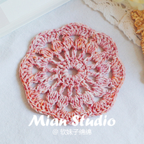 Mian hand-made custom section dyed wool crochet open crochet coaster coaster insulation Mat finished product support customization