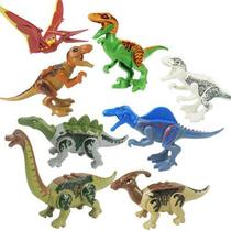 77037 Colorful version of Jurassic dinosaur assembly building blocks 8 childrens puzzle assembly small dinosaur bag
