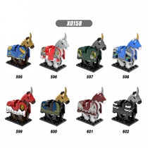 X0158 Xinhong Middle Ancient Roman Green Dragon War Horse Assembly Building Block Man Toy Bag