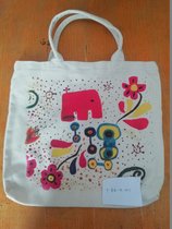 Smart Happy baby elephant shoulder bag folding portable shopping bag Fashion Home canvas bag vertical version