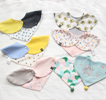 Korean version of male and female baby cotton double-sided printed collar bib newborn baby saliva towel collar triangle scarf