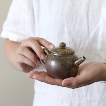 Muchenchai) Baopu bubble teapot black pottery full hand-made thin tire naked burn natural dust fall retro Jingdezhen