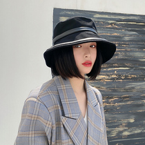 July studio Japanese black fisherman hat womens summer fashion sunscreen sun visor sun hat net red spring and autumn