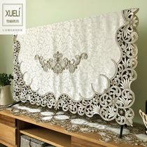 TV dust cover LCD 55 inch 65 inch 75 inch embroidery fabric TV cover towel European new Chinese style auspicious cloud curly
