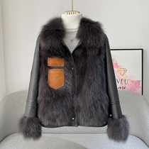  Natural fox fur coat womens real leather fur coat plus cotton 2021 new winter clothes young Haining fur thick coat
