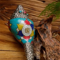 Difficult to meet (Nepal handmade right-handed snail) Conch bag hidden turquoise agate artifact offerings