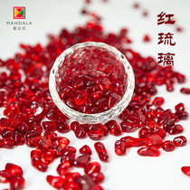  Mandala red glass 100g Buddhist seven gems for manza Tibetan for Buddha eight for Tantric Buddha hall supplies