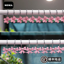 Moma exquisite flower shower curtain hook Shower curtain ring Shower curtain ring Shower curtain accessories Pink flower hook decorative hook