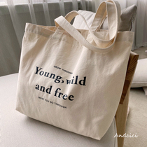 ANDCICI ~ retro style canvas bag Shoulder Bag tote bag tote bag for men and women students