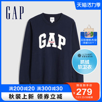 Gap mens logo carbon soft brushed fleece sweater 735903 2021 autumn new round neck sports top