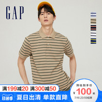 Gap mens striped short-sleeved T-shirt 833270 2021 summer new polo shirt mens business top