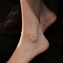 (Xiangnan)925 sterling silver bell anklet female 2021 new trendy ancient style simple cold style summer anklet