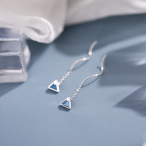 (Alley South) 925 Pure Silver Snowy Mountain Ear Line 2021 New Tide Summer Flow Suear Small Crowdcast Earrings Earrings