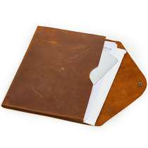 Head-layer cow leather mens bag genuine leather Mad Mapi Briefcase computer liner handbag Handbag Letter Enveloping File package