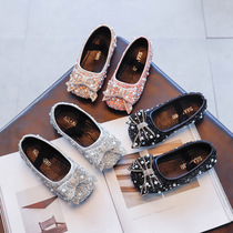 Girls Princess shoes 2020 Autumn New Korean fashion little girl bow rhinestone dance shoes Childrens single shoes