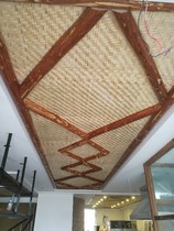 Custom decoration and decoration ceiling bamboo mat construction site grass mat installation wall decoration materials Farmhouse hotel bamboo weaving