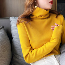 2021 autumn and winter New pile collar loose outer wear pullover sweater female Korean version of Joker high neck sweater base shirt