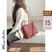 Red Bag Womens Leather Bucket Bag Large Capacity Womens Bag New 2021 Tide Summer Small Joker One Shoulder shoulder bag