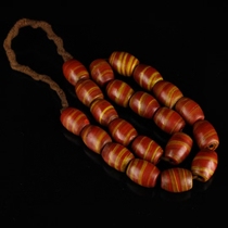 Overseas return old colored glaze tire glaze bucket bead string antique feeder old thread bead rosary hand string