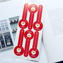 180 Sticker Christmas Hatch Red Santa Lollipop Shape Sticker Christmas Gift Wraping Sticker