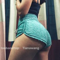  Stinky face European and American casual shorts drawstring sports fitness peach pants summer hot pants street shoot wild circle cotton