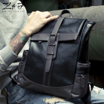 Shoulder Bag Mens tide Korean leather mens backpack travel bag business casual bag mens bag fashion student bag waterproof