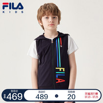 FILA KIDS FILA childrens clothing boys vest 2021 autumn new childrens western style hooded zipper vest