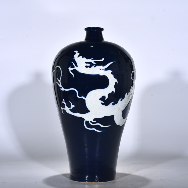 霁蓝釉白龙纹梅瓶-霁蓝釉白龙纹梅瓶促销价格、霁蓝釉白龙纹梅瓶品牌- 淘宝