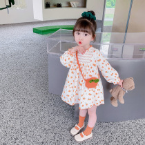 Girl dress spring and autumn 2022 new style foreign style autumn childrens princess skirt long sleeves baby girl gauze skirt autumn dress