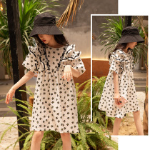 Rain star Rain Yan girl dress summer 2021 summer new thin Western style in the big child burst floral skirt