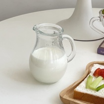 Eat an egg tart Transparent glass small milk pot Cute milk cup Ounce cup Measuring cup Coffee partner Salad dressing cup