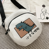 Skew Satchel mens Day Ins trendy personality Cute Cartoon Canvas Single Shoulder Bag Schoolgirl Mini Satchel Bag