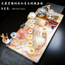 Purple robe jade stone tea tray set fully automatic one tea table European light luxury modern home simple Tea Sea extra large