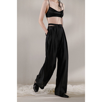 MURMURMI designer brand homemade 2021 summer new wide leg pants micro Dew waist straight suit pants women