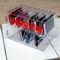 Mobile phone safe deposit box with lock Transparent student employee storage locker Restaurant army conference Acrylic storage box