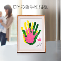 Couple handprint photo frame diy Tanabata Valentines Day gift a family of three ornaments by palm print oil painting souvenirs