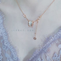 2021 New Diamond small waist necklace female 18K gold full diamond pendant rose gold choker couple gift