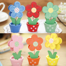 Korean creative small flowerpot wooden note clip note clip flower message clip cartoon gift photo clip prize